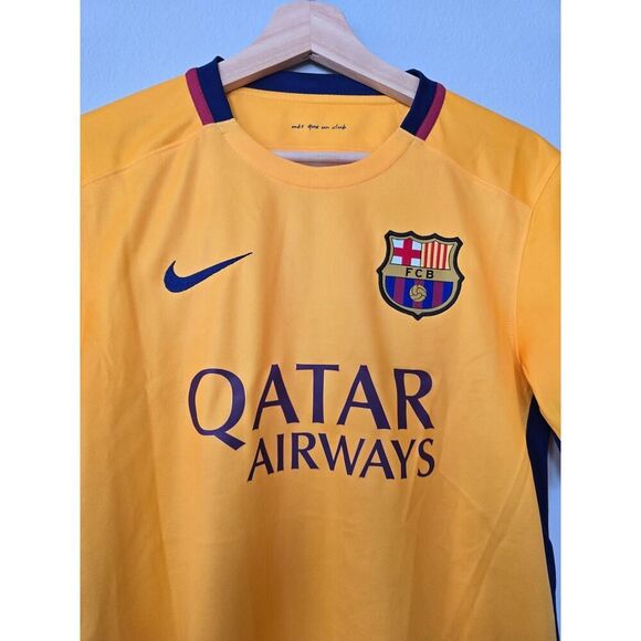 Nike FC Barcelona 2015/16 Away Jersey Authentic Dri-FIT Small – Rare Yellow Kit - Picture 4 of 9